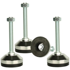 MUHOUZHINANG Heavy Duty Leveling Screw Leg,Leg Leveler 2.36" Dia Base,Adjustable Leveling feet M12 Thread, 1300 Lb Capacity,Capacity for Workbench, Machine, Cabinet, (D60xM12x100,4 Pcs,Black)