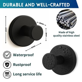 4-Pack Suction Cup Hooks – No-Drill, Waterproof & Rustproof, Heavy-Duty Wall Hooks for Bathroom, Kitchen, Shower –Strong Hold on Tile, Glass & Mirror – Holds Up to 15 lbs & Removable