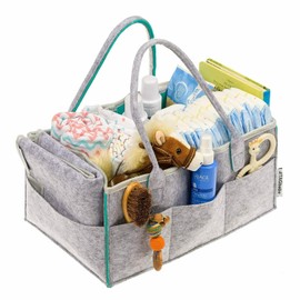 Baby Travel Diaper Wipes Bag Nursery Organizer with Changing Station Mat Pad - Green