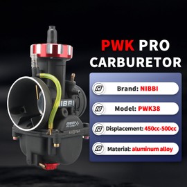 NIBBI Carburetor PWK 38mm Motorcycle, 450cc-500cc Power Carb With Carb Jets, Fit GY6 Engine Dirt Bike Mini Bike SSR TTR Apollo HAWK250 TaoTao ATV