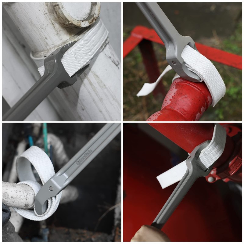 DURATECH Strap Wrench 18" Handle, Adjustable Nylon Strap Pipe Wrenches,