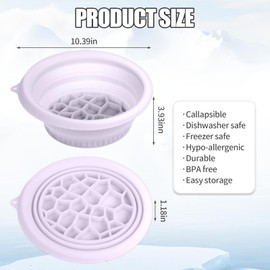 Silicone Face Ice Bath Bowl,Collapsible Face Bowl for Ice with Built-In Icetray,Ice Facial Folding Washbasin for Pore Skin,Facial Plunge Bowl Water Chiller Home&Travel