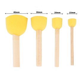 Hztyyier 4 Unids Esponja Plantilla Redonda Mango De Madera Espuma Esponja Cepillo De Pintura Muebles Artesanías Arte Herramientas de Pintura Suministros