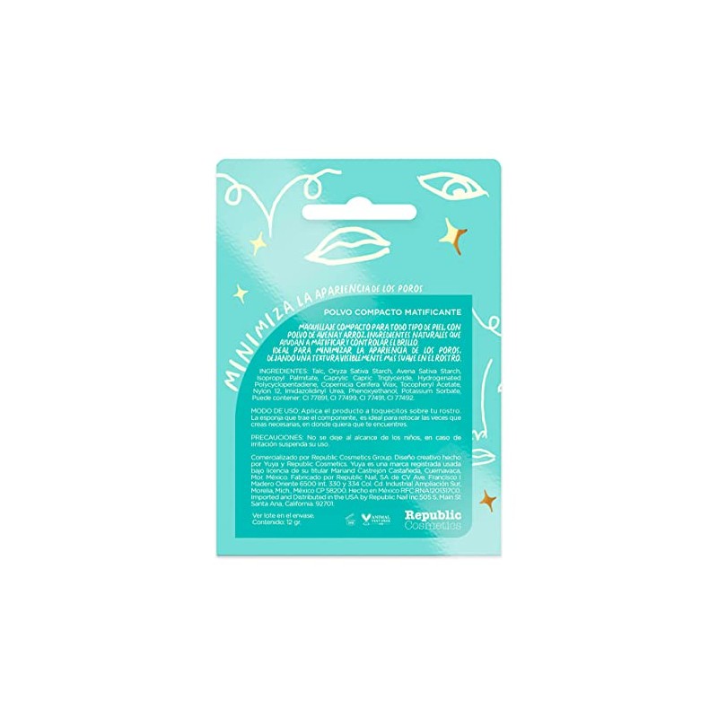 Yuya Polvo compacto matificante PC01, 12g