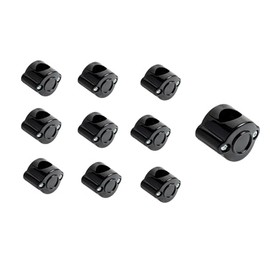 Pack of 10 Surface-Mounted Vintage Mounting Clamps Black Cable Clamps for Cables, Wires, Hoses and Pipes Retro (10, Black)