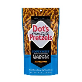 Dots Homestyle Pretzels 🔴 New Dot's Homestyle Pretzels Southwest Zesty Seasoned Bold Twists Bag 16oz