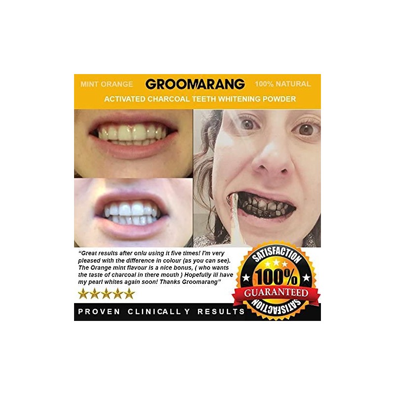 Teeth Whitening Powder GROOMARANG® Activated Charcoal Powder & Charcoal Toothpaste
