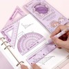 4 Pieces Flexible Ruler Set 15cm/6inch Plastic Ruler Straight Ruler