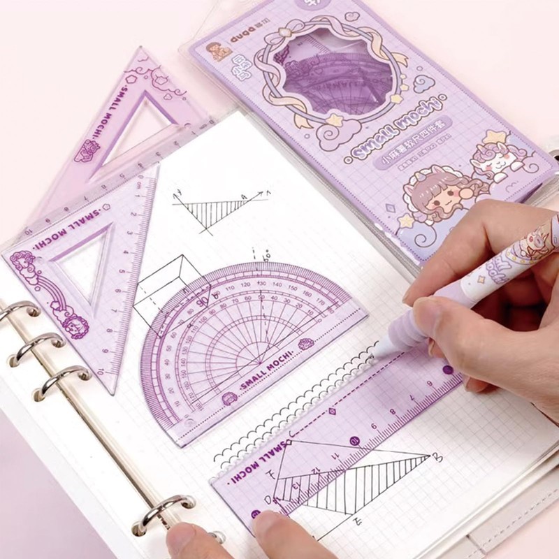 4 Pieces Flexible Ruler Set 15cm/6inch Plastic Ruler Straight Ruler