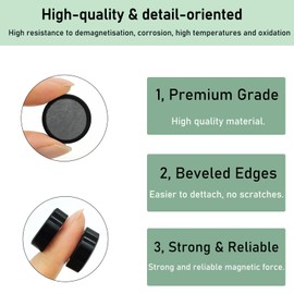 PYJLBX Fridge Magnets, 80pcs Strong Magnet Small Magnets Whiteboard Magnets Heavy Duty Mini Magnets Fridge Magnets for Adults Cute Round Magnets for Crafts, Whiteboard, Fridge, Notice Board (Black)