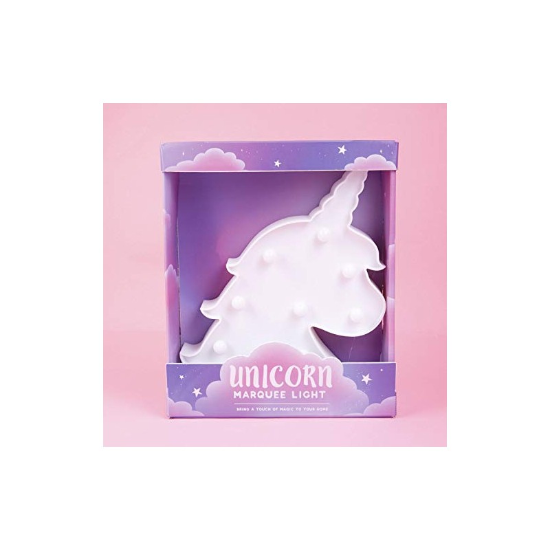 Fizz Creations Unicorn Marquee Light, White, 25cm Height, 22cm Width