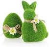 com-four® 2x decorative figure - Easter bunny and Easter egg