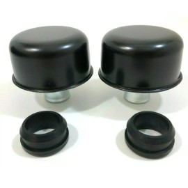 SPP Valve Cover Breather Caps Push-In Matte Black Chevy Pontiac Ford Mopar Chrysler