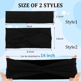 AHONEY Headbands for Women Non Slip, 10 Pack Thin Hair Band & Wide Twist Headband for Women's Hair, Cotton Elastic Hair Accessories for Workout Yoga Running (Grey)