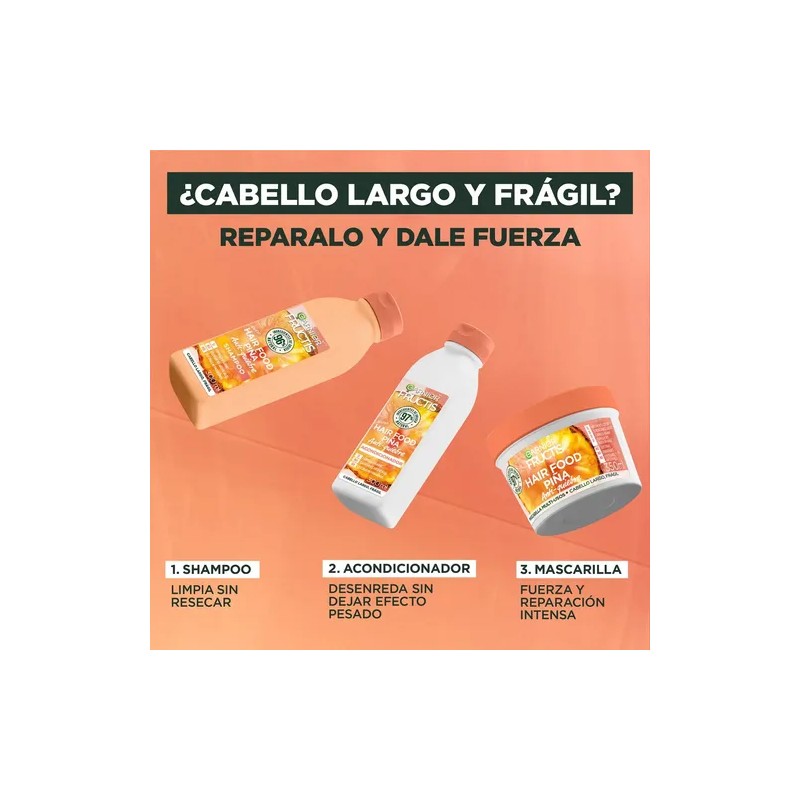 Kit Fructis Hairfood Piña Rutina Pelo Largo Antiquiebre