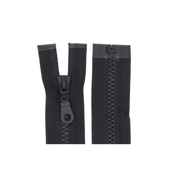 Zip for Jackets, Plastic, Zips, Separable (Black, 75 cm)