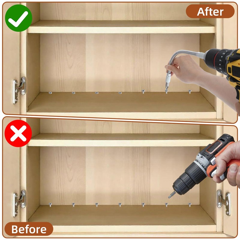 2PCS Flexible Drill Bit Extension Set, Universal Extension for Drills,