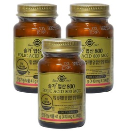 Solgar Folic Acid 800 410mg x 100 tablets x3 line JD (16164184) / 솔가 엽산 800 410mg x 100정 x3개 line JD (16164184)