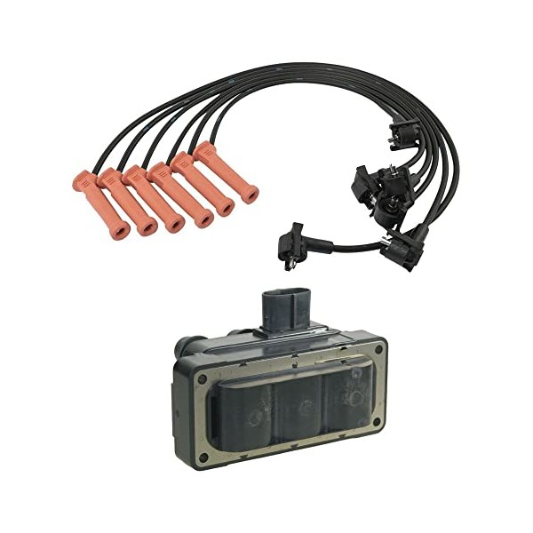 TRQ Ignition Coil & Spark Plug Wire Kit Set for
