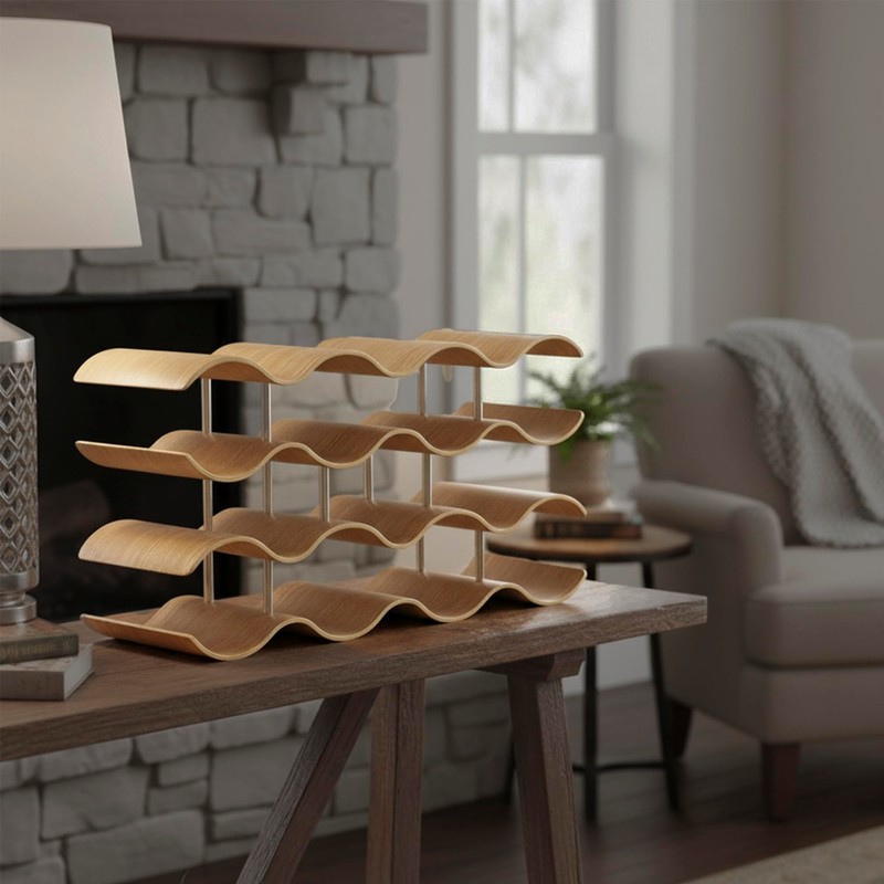 Daimix 4-Tier Wine Rack Countertop, 14 Bottles Wooden Wine Holder