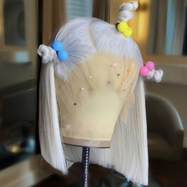 FENJUN HAIR #60 Grey White Platinum Blonde Bob Wig Human Hair HD Lace Front Wigs for Women 12 Inch Silky Straight Ash Blonde Bob Hair Cut Glueless Wigs Human Hair Pre plucked and Bleached Knots