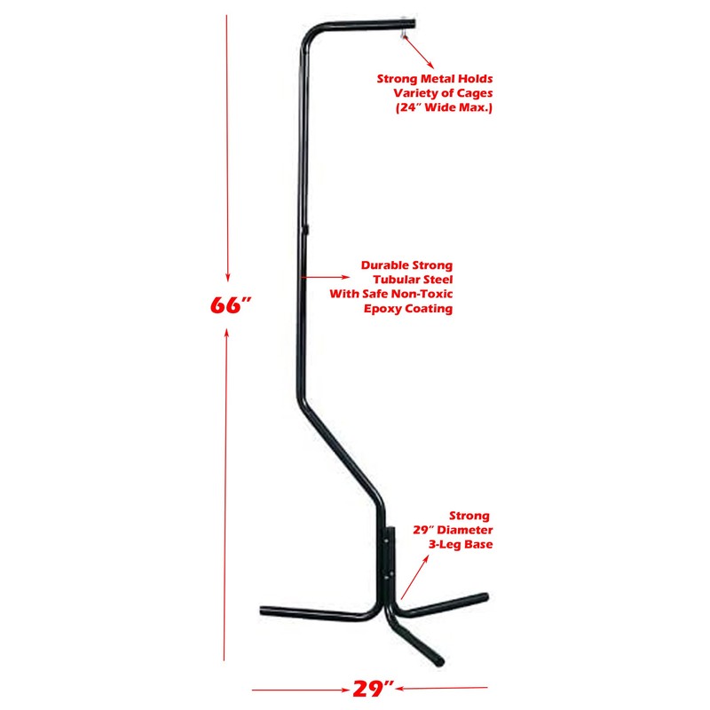 Pet Products Tubular Steel Hanging Bird Cage Stand with Metal