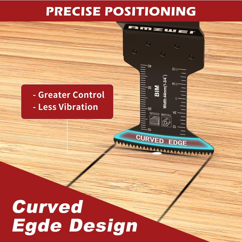 AMZWEI 30 Pcs Bi-Metal Oscillating Saw Blades, Professional Curved Edge