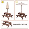Pemberly Row Outdoor Picnic Table Bench with Folding Umbrella 4
