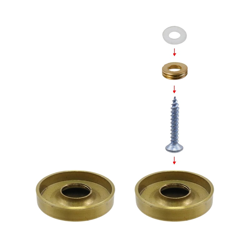 Rannb Decorative Mirror Screws Gold Cap Cover Nails 1"/25mm Cap