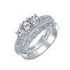 Bling Jewelry Vintage Style 3 Stone Round CZ Engagement Wedding