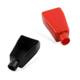 SHMZK 2PCS Battery Terminal Covers, Insulating Soft PVC Positive Negative Battery Cable Stud Cover, Flexible Battery Terminal Covers Stud Boots Protector for Car Truck Marine Boat