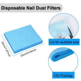 100PCS Nail Dust Collector Filter,No Spilling and Super Strong Disposable Nail Dust Filters for Most of Nail Dust Vacuum Machine, Nail Salon Nail Dust Extractor Accessory