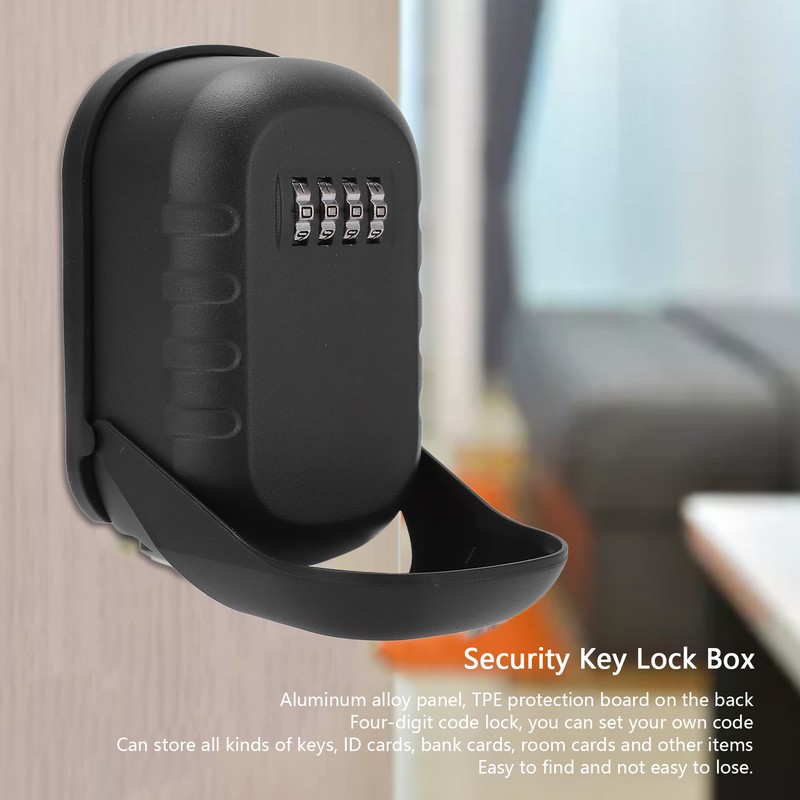 4 Digit Security Key Lock Box Wall Mount Portable Large