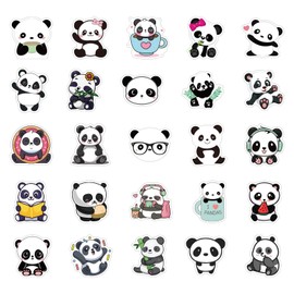 50Pcs Panda Stickers Cute Cartoon Animal Stickers for Kids Teens,Aesthetic Vinyl Stickers for Water Bottle Laptop Skateboard Fridge Desk Bike (Panda)