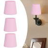 3PCS E14 Lampshade Fabric Ceiling Lamp Shade Exquisite Pink Wall