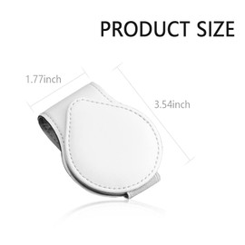 OFBAND Magnetic Sunglass Holder for Car Visor,PU Leather Car Sunglass Holder Organizes Glasses Tickets Cards & Keeps Car Tidy,Universal Car Accessories Interior (White)