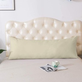 Comfort Beddings Body Pillow Cover Pillowcase 20 x 72 Zipper Closer 100% Organic Cotton 600 Thread Count Premium Ivory Body Pillowcases Pillow Covers, 20 x 72 inch