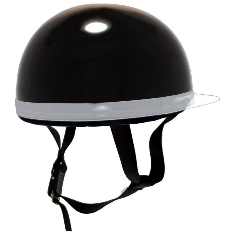 B&B BB-300 Motorcycle Helmet, White Brim, Half Cap, SG Mark