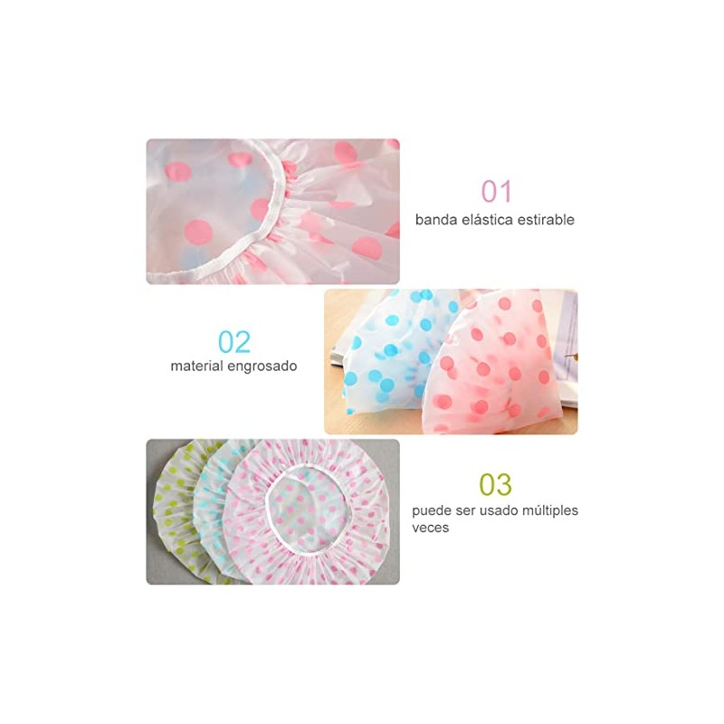 3 Piezas Gorros De Baño Impermeable Para Mujer Para El