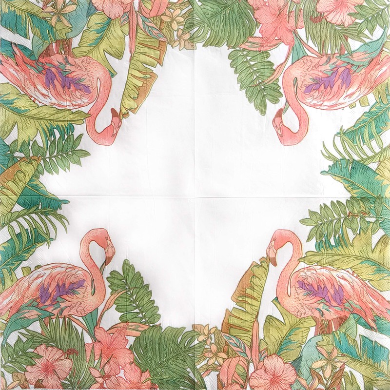 Cocktail Napkins (Flamingo & Tropical Plants)