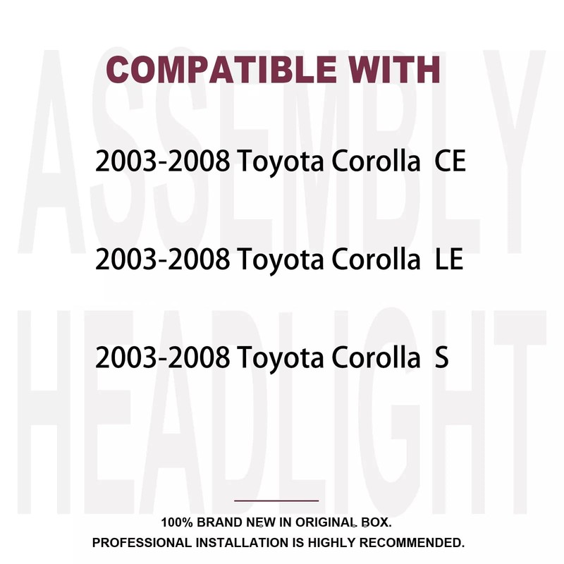 2PCS Headlights Assembly For 2003 2004 2005 2006 2007 2008