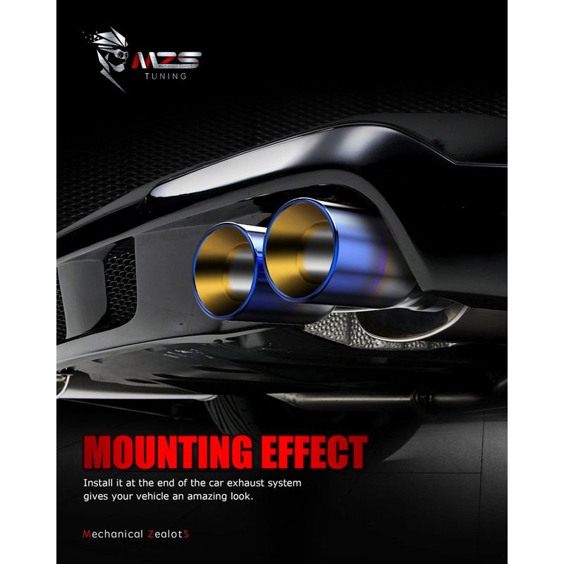MZS Exhaust Tip, Stainless Steel 2.5" Inlet 3.5" Outlet 9.5"