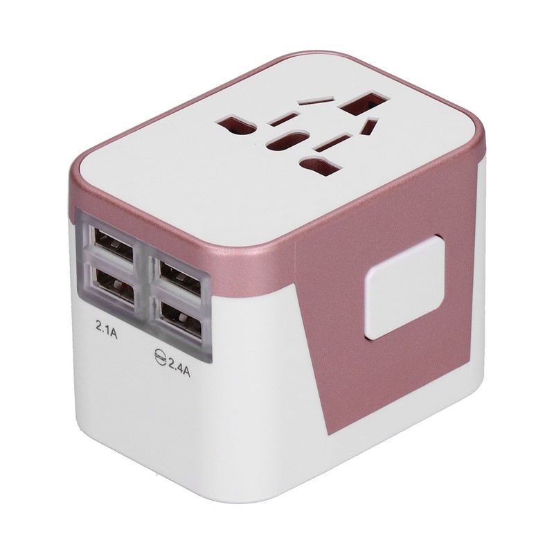 International Power Adapter Travel Plug with 4 USB Ports for