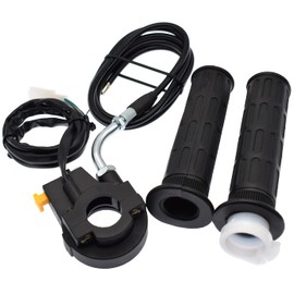 Riyitauto Twist Throttle Accelerator Handle Grips and 50 Inches Cable Assembly with Kill Switch for 7/8" 22mm Handlebar 49CC 80CC Motorized Bicycle Mini Bike Push Pocket Bike Quad Pocket