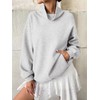 EasyGala Womens Fleece Oversized Sweatshirts with Pocket Turtle Neck Pullover