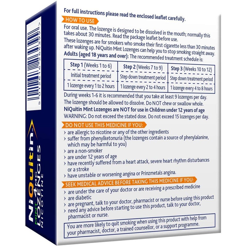 Niquitin Lozenges 4mg Mint - 72 Lozenges