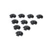 10x End Cap/Insert Cap for Airline Rail Round Shape, Black,