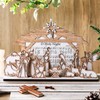 MiniInflat Christmas Wooden Nativity Scene Decorations Set with Base Christmas