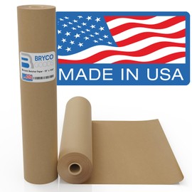 Bryco Goods Brown Kraft Butcher Paper Roll - 18 Inch x 100 Feet - USA Made - Food-Grade Paper for Wrapping and Smoking Meat, BBQ, Grilling, Perfect Brisket Crust - Durable, Unbleached, Uncoated & Unwaxed
