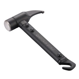 Captain Stag UA-4541 Tent Peg Hammer, Solid, Aluminum, Peg Extractor, Short Hammer, Black, Product Size: Approx. 1.3 x 4.5 x 9.1 inches (32 x 115 x 232 mm)